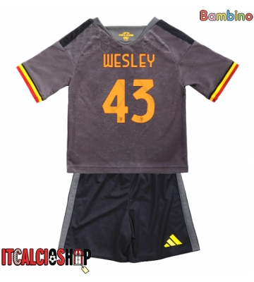 AS Roma Wesley Franca #43 Terza Maglia Bambino 2026-27 Manica Corta (+ Pantaloni corti)